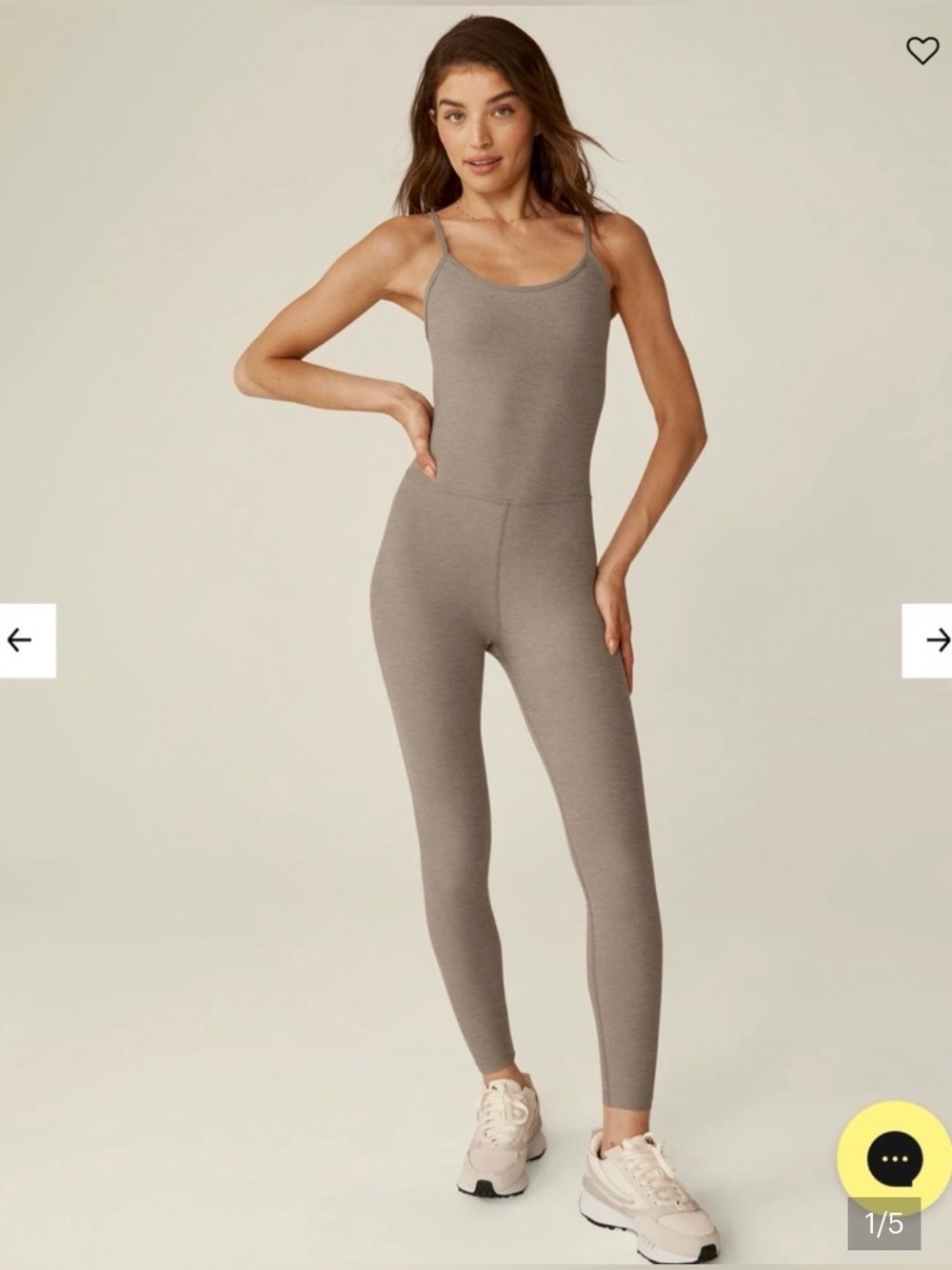 Beyond Yoga Spacedye Uplevel Midi Jumpsuit; Birch Heather. Small